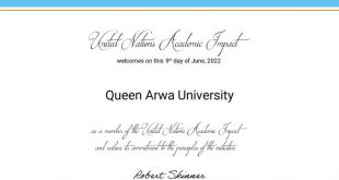 جامعة الملكة أروى تحصل على عضوية الأثر الاكاديمي للامم المتحدة