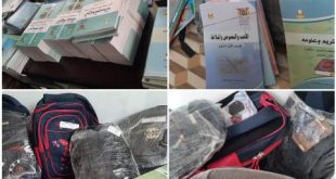 مدارس سماء اليمن الدولية توزع الحقيبة والكتب المدرسية لأبناء الشهداء والايتام