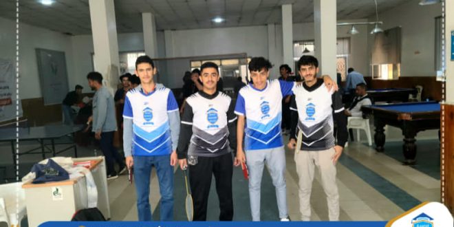 الجامعة التخصصية تشارك بالمسابقات التنافسية لبطولة التنس و الريشة الطائرة 