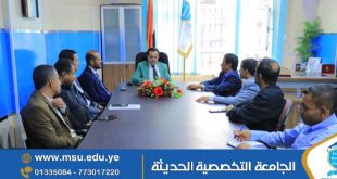 اجتماع بالجامعة التخصصية الحديثه لمناقشة سير العملية التعليمية