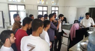 طلاب الهندسة المدنية بجامعة الناصر في زيارة علمية للمختبر الوطني لفحص التربة والمياه