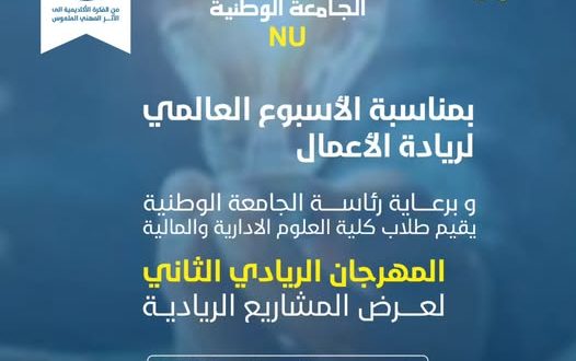 الجامعة الوطنية تنظم المهرجان الريادي الثاني لعرض المشاريع الريادية...غداً
