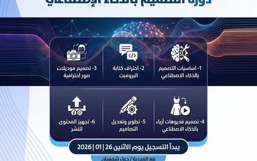 مركز التكنولوجيا الحديثة يعلن بدء التسجيل في دورة التصميم بالذكاء الاصطناعي
